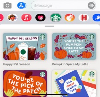 How to send Starbucks gift card via text