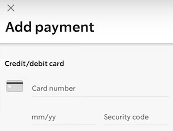add Debit Card details in Starbucks app